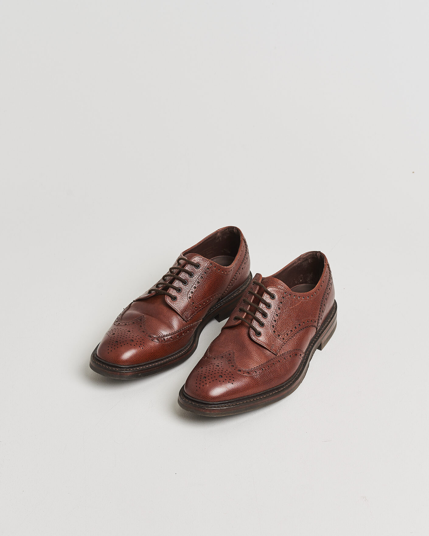Herren | Pre-owned Rahmengenähte Schuhe | Pre-owned | Loake 1880 Badminton Brogue Dark Brown Grain UK10,5 - EU44,5