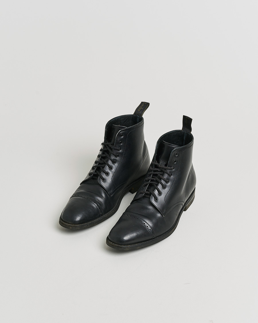 Herren | Pre-owned Rahmengenähte Schuhe | Pre-owned | Loake 1880 Hyde Boot Black Calf UK10,5 - EU44,5