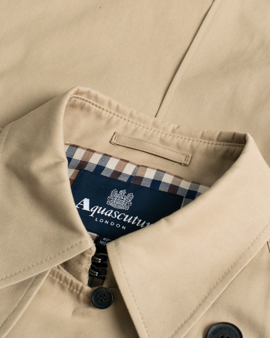 Herren | Aquascutum Double Breasted Trenchcoat Camel UK40 - EU50 | Pre-owned | Aquascutum Double Breasted Trenchcoat Camel UK40 - EU50
