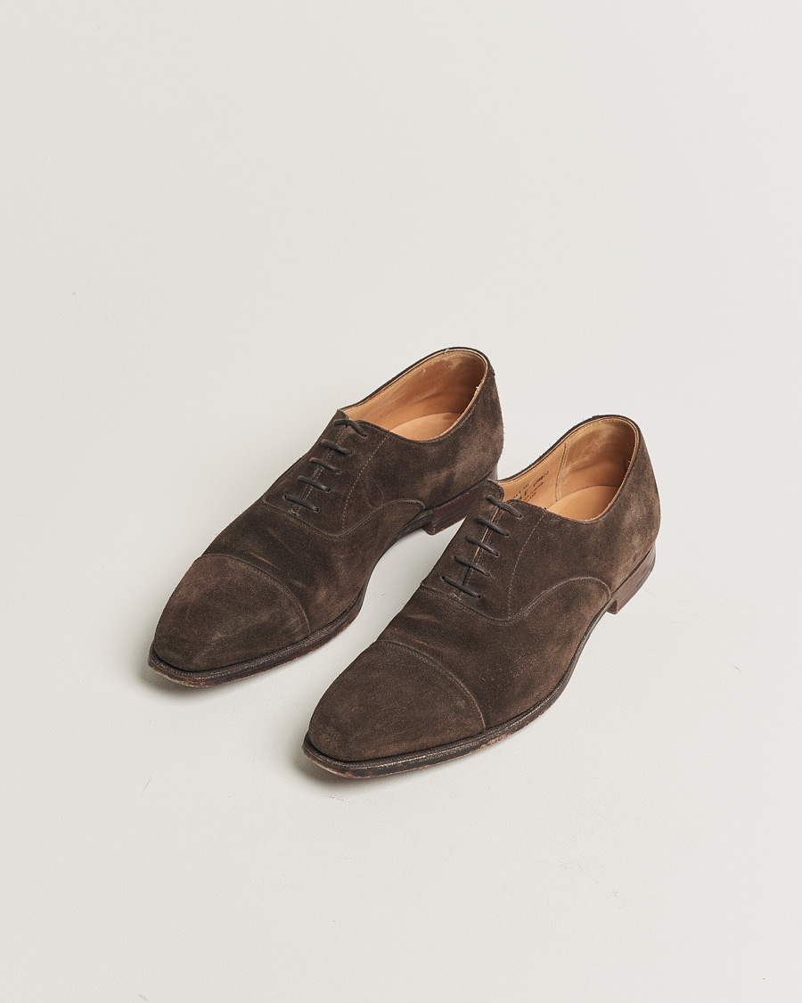 Herren | Crockett & Jones Hallam Oxford Dark Brown Suede UK9,5 - EU43,5 | Pre-owned | Crockett & Jones Hallam Oxford Dark Brown Suede UK9,5 - EU43,5
