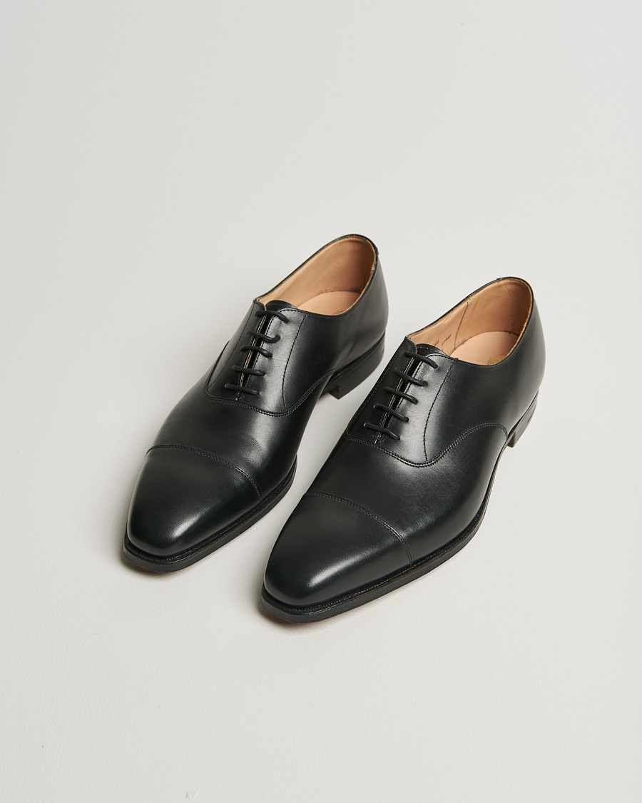 Herren | Crockett & Jones Hallam Oxford Black Calf | Pre-owned | Crockett & Jones Hallam Oxford Black Calf