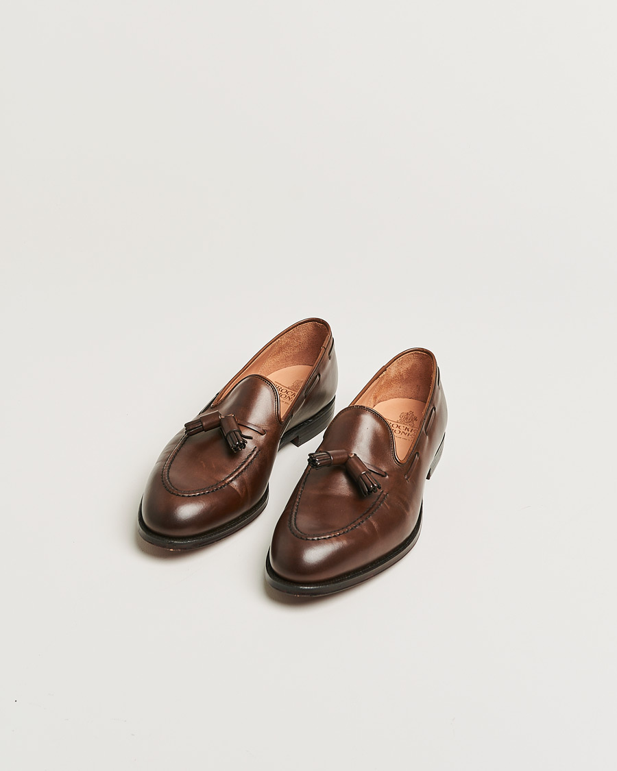 Herren | Crockett & Jones Cavendish Tassel Loafer Dark Brown Calf | Pre-owned | Crockett & Jones Cavendish Tassel Loafer Dark Brown Calf