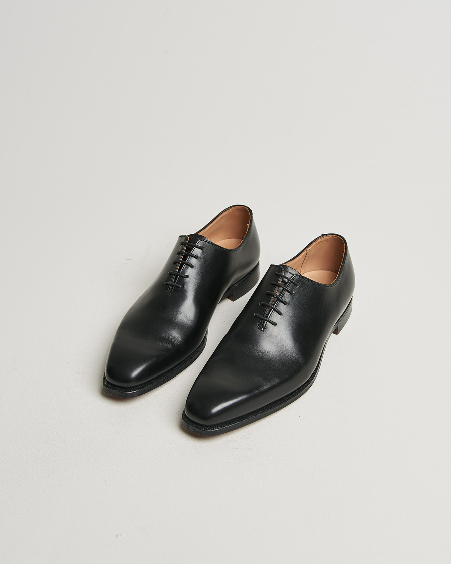 Herren | Crockett & Jones Alex Wholecut Oxford Black Calf | Pre-owned | Crockett & Jones Alex Wholecut Oxford Black Calf