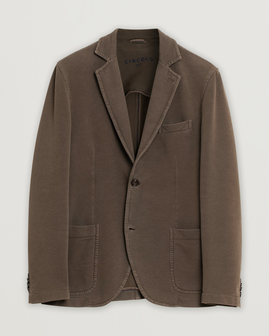 Herren | Pre-owned Sakkos | Pre-owned | Circolo 1901 Jersey Patch Pocket Blazer Fango Brown 48