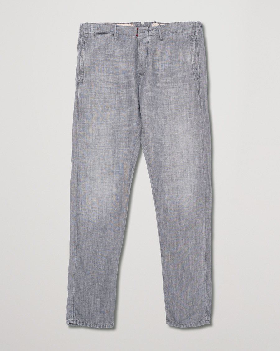 Herren | Pre-owned Hosen | Pre-owned | Slim Fit Linen/Cotton Chino Grey W34