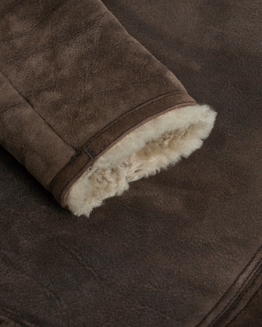 Herren | Pre-owned Jacken | Pre-owned | J.Lindeberg Redster Mud Shearling Suede Jacket Mud Brown
