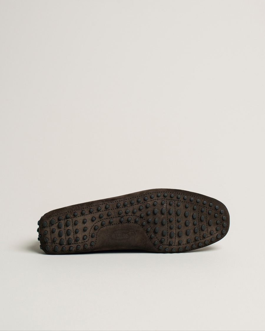 Herren | Tod's Laccetto Gommino Carshoe Dark Brown Suede | Pre-owned | Tod's Laccetto Gommino Carshoe Dark Brown Suede