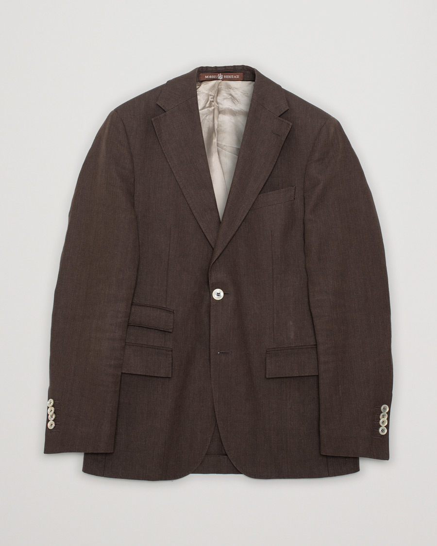 Herren | Pre-owned Sakkos | Pre-owned | Morris Heritage Frank Oxford Linen/Cotton Blazer Brown