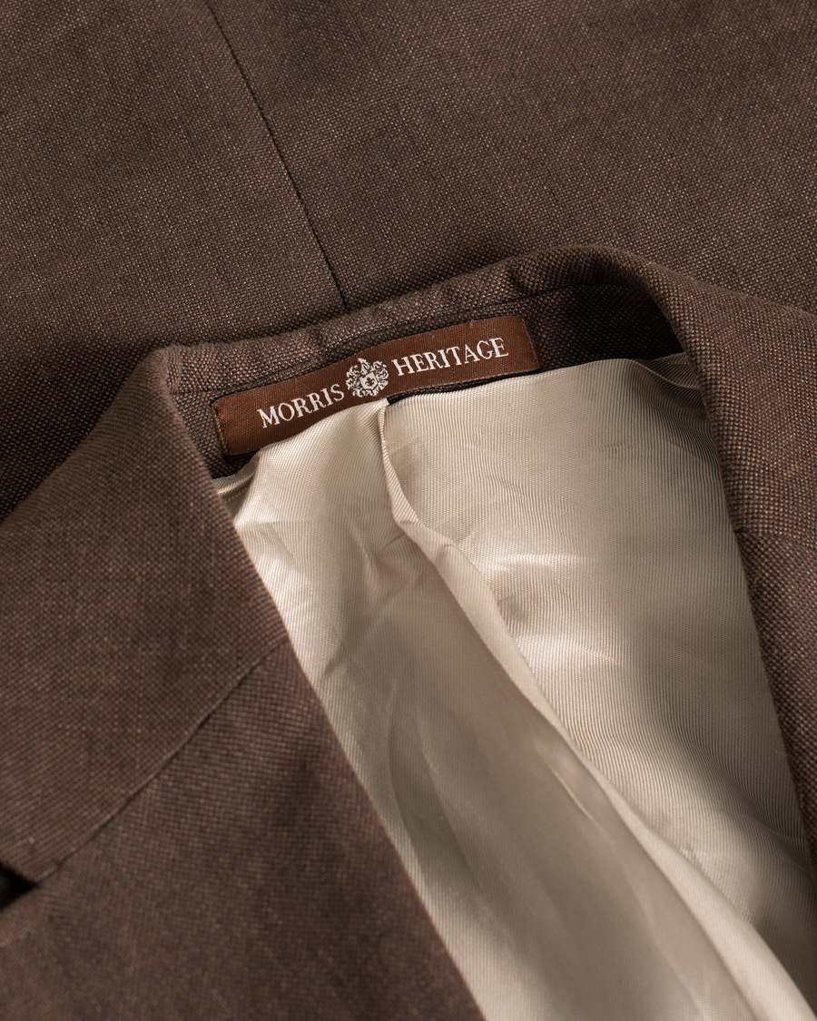 Herren | Pre-owned Sakkos | Pre-owned | Morris Heritage Frank Oxford Linen/Cotton Blazer Brown