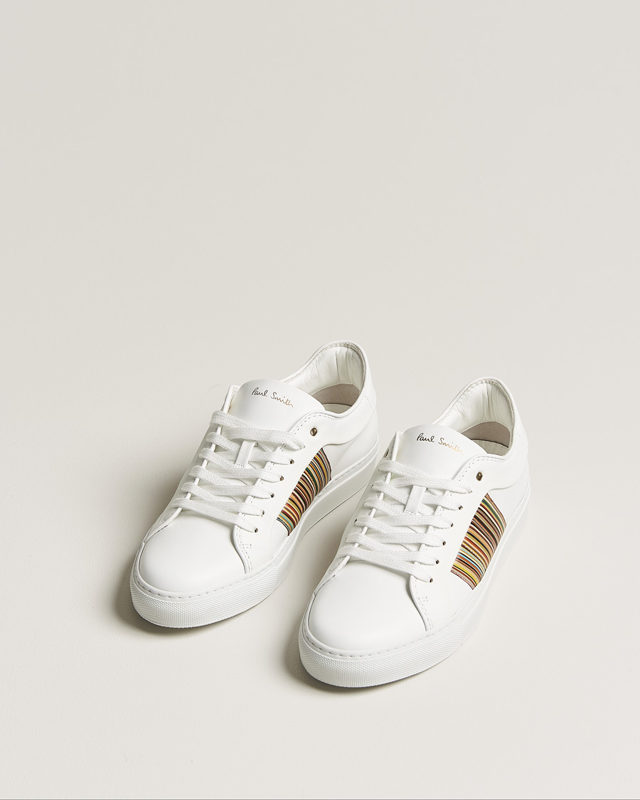 Herren | Paul Smith Ivo Sneaker White Multistripe Nappa | Pre-owned | Paul Smith Ivo Sneaker White Multistripe Nappa