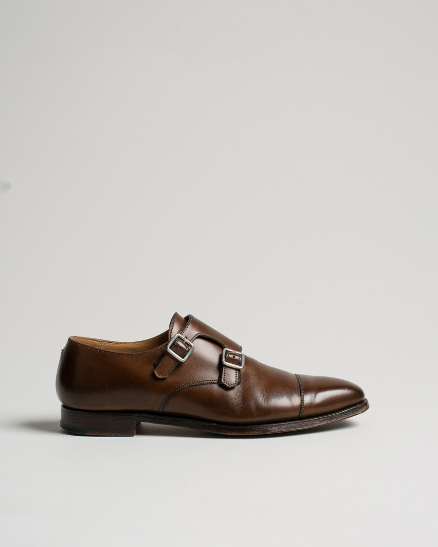 Herren | Pre-owned Schuhe | Pre-owned | Crockett & Jones Lowndes Monkstrap City Sole Dark Brown Calf UK6,5 - EU40,5