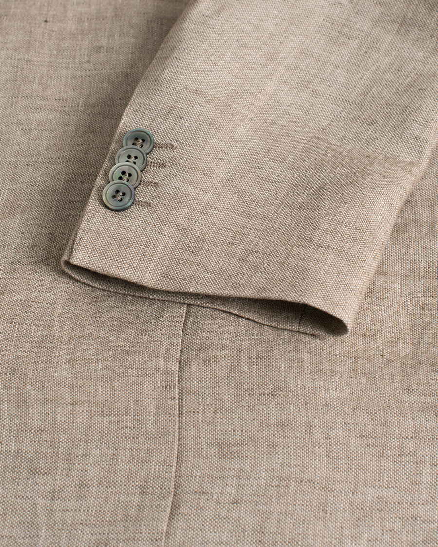 Herren | Oscar Jacobson Egel Linen Blazer Beige | Pre-owned | Oscar Jacobson Egel Linen Blazer Beige