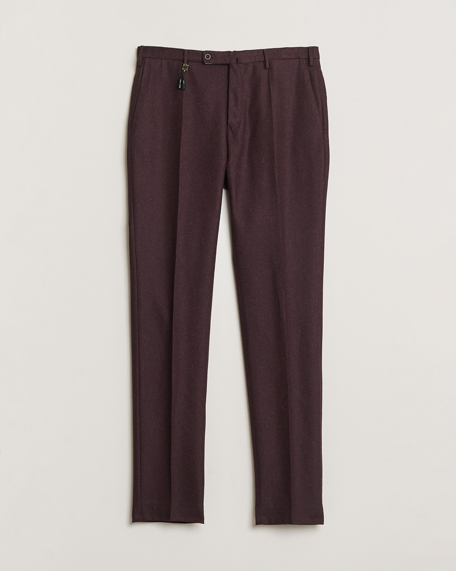 Herren | Pre-owned Hosen | Pre-owned | Incotex Slim Fit Super 100's Wool Flannel Trousers Burgundy 48