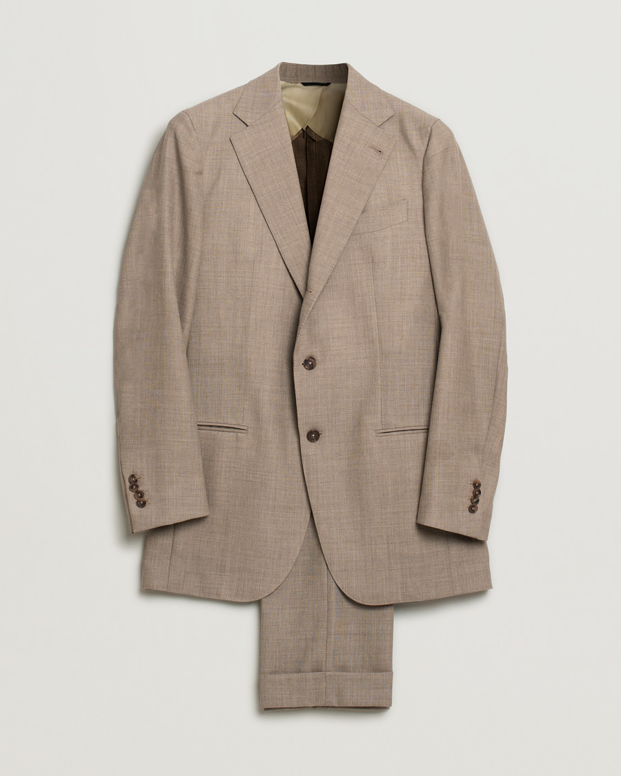 Herren | Anzüge | Pre-owned | Berg&Berg Dan Wool Suit Taupe Melange 50