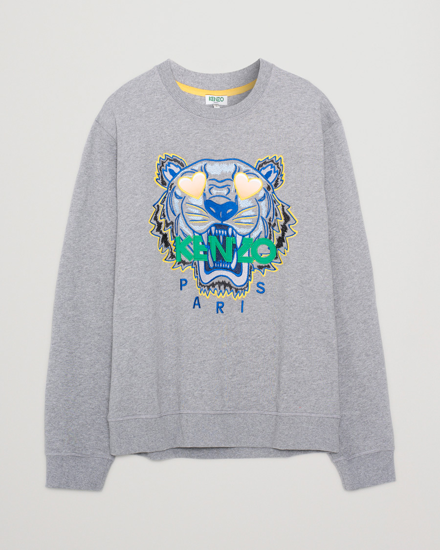 Herren | Kenzo Tiger Valentine Sweatshirt Light Grey | Pre-owned | Kenzo Tiger Valentine Sweatshirt Light Grey