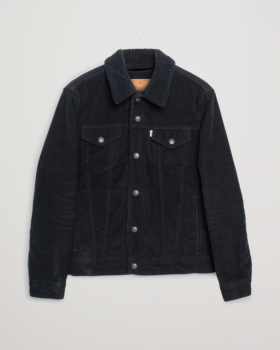 Herren | Levi's Type III Sherpa Corduroy Trucker Black | Pre-owned | Levi's Type III Sherpa Corduroy Trucker Black