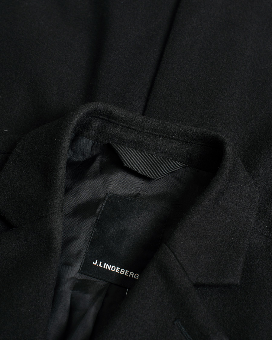 Herren | J.Lindeberg Wolger Compact Melton Coat Black | Pre-owned | J.Lindeberg Wolger Compact Melton Coat Black