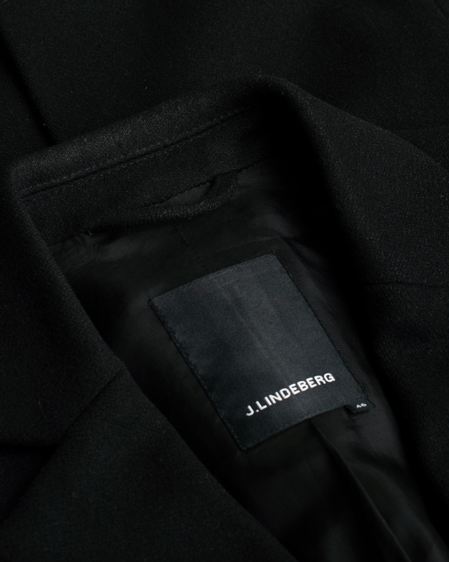 Herren | J.Lindeberg Wolger Compact Melton Coat Black 46 | Pre-owned | J.Lindeberg Wolger Compact Melton Coat Black 46