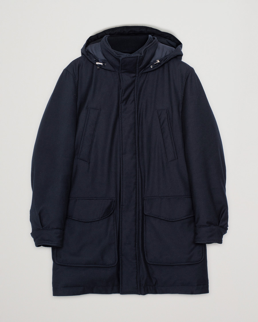 Herren | Morris Heritage Brunate Limited Wool Down Parka Navy | Pre-owned | Morris Heritage Brunate Limited Wool Down Parka Navy