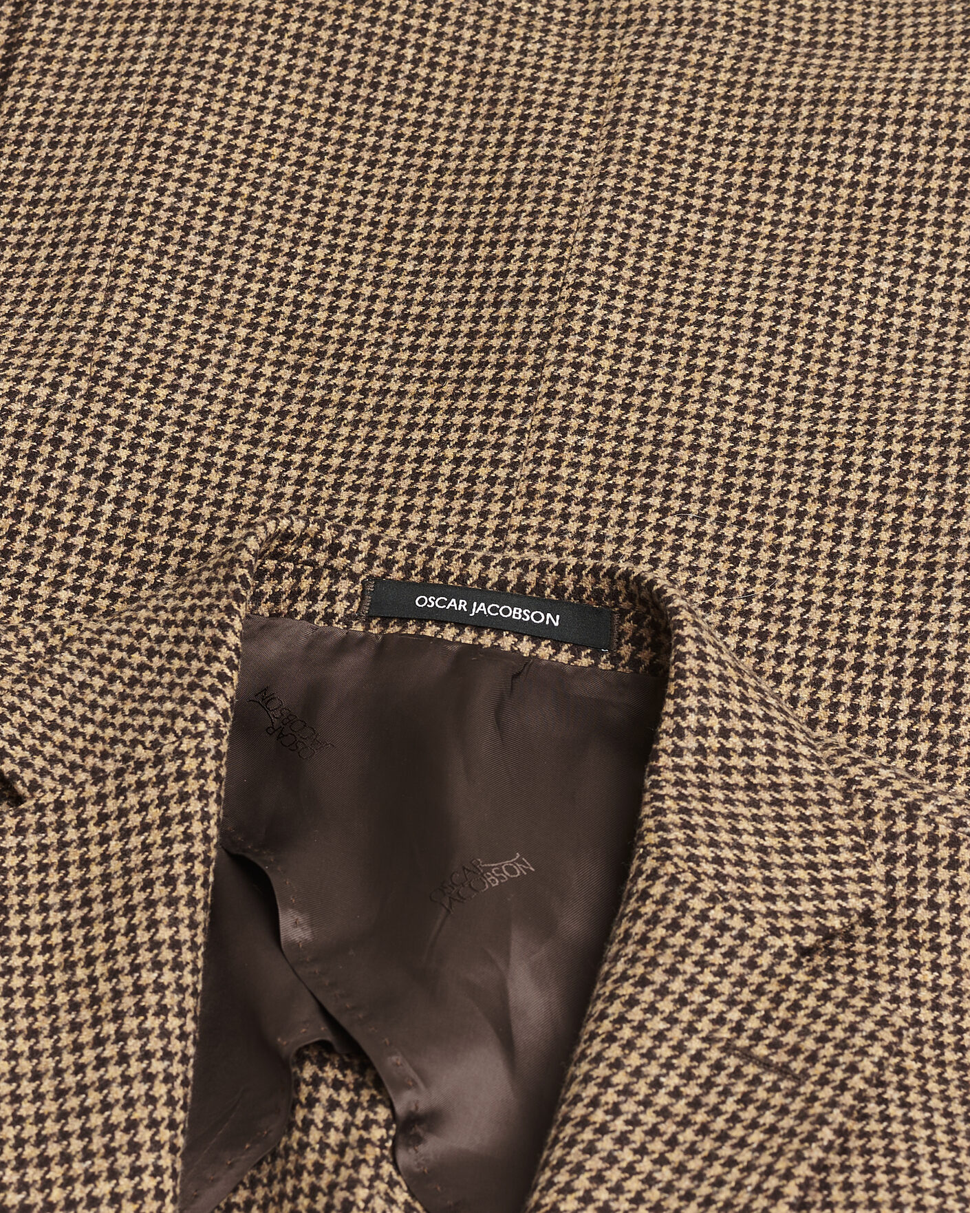 Herren | Pre-owned Sakkos | Pre-owned | Oscar Jacobson Einar Houndstooth Wool Blazer Brown 50