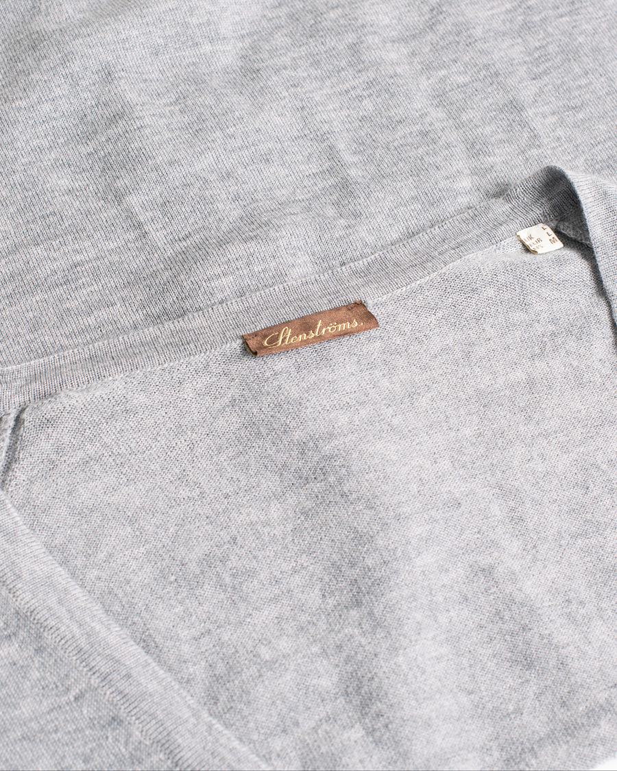 Herren | Pullover | Pre-owned | Stenströms Merino Zegna Knitted Cardigan Light Grey