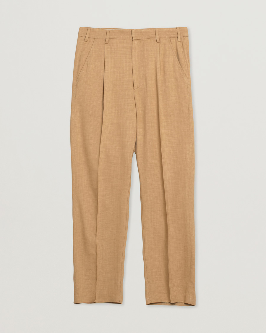 Herren | Barena Talon Pleated Trousers Khaki | Pre-owned | Barena Talon Pleated Trousers Khaki