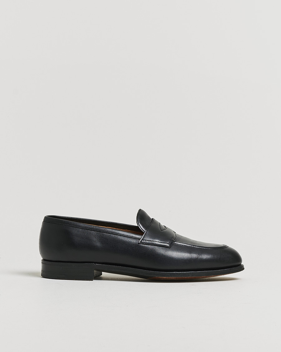 Herren | Pre-owned Rahmengenähte Schuhe | Pre-owned | Edward Green Piccadilly Penny Loafer Black Calf UK7,5 - EU41,5
