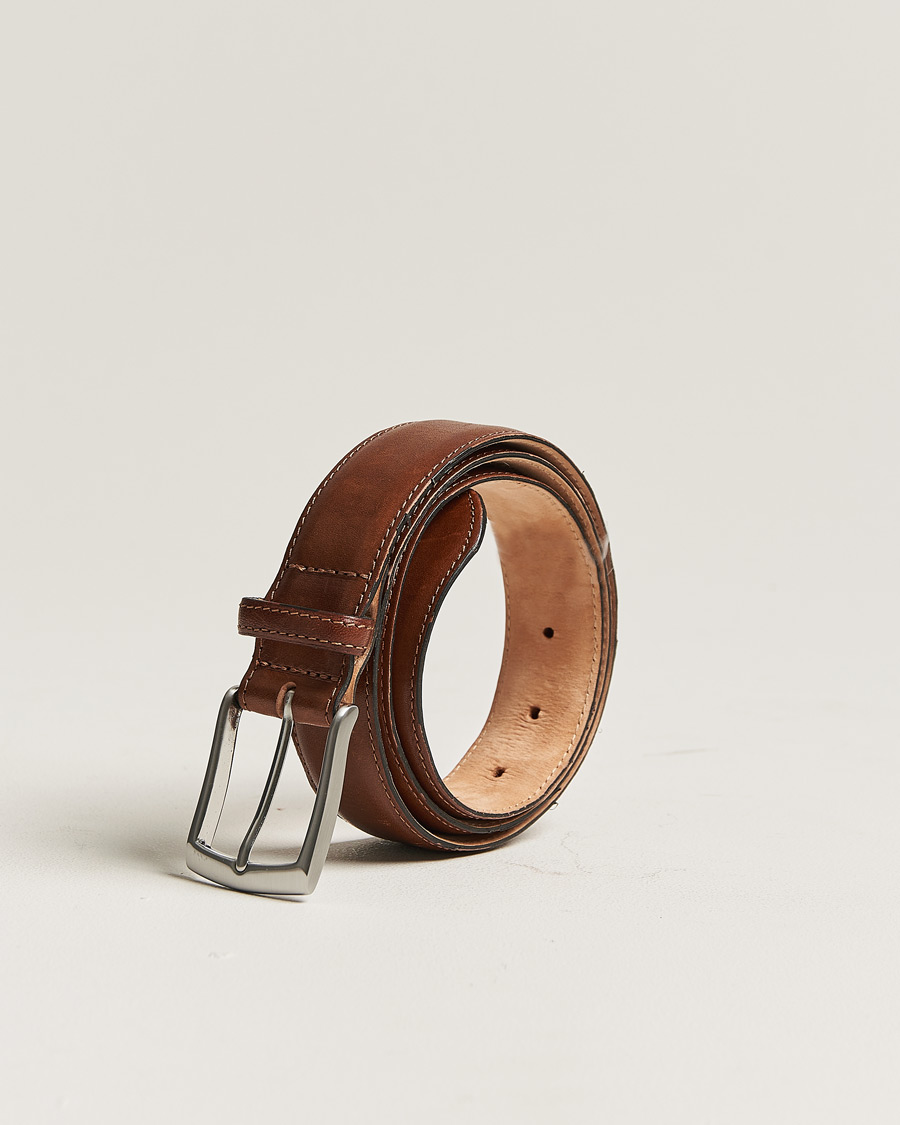 Herren | Loake 1880 Henry Leather Belt 3,3 cm Mahogany | Pre-owned | Loake 1880 Henry Leather Belt 3,3 cm Mahogany