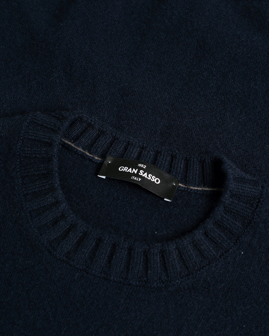 Herren | Gran Sasso Cashmere Crew Neck Navy 48 | Pre-owned | Gran Sasso Cashmere Crew Neck Navy 48