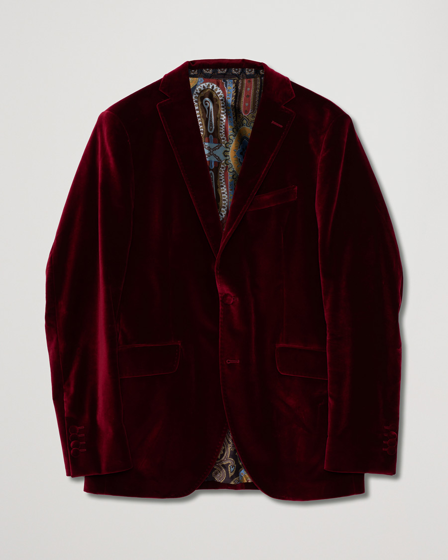 Herren | Sakkos | Pre-owned | Etro Soft Velvet Blazer Burgundy