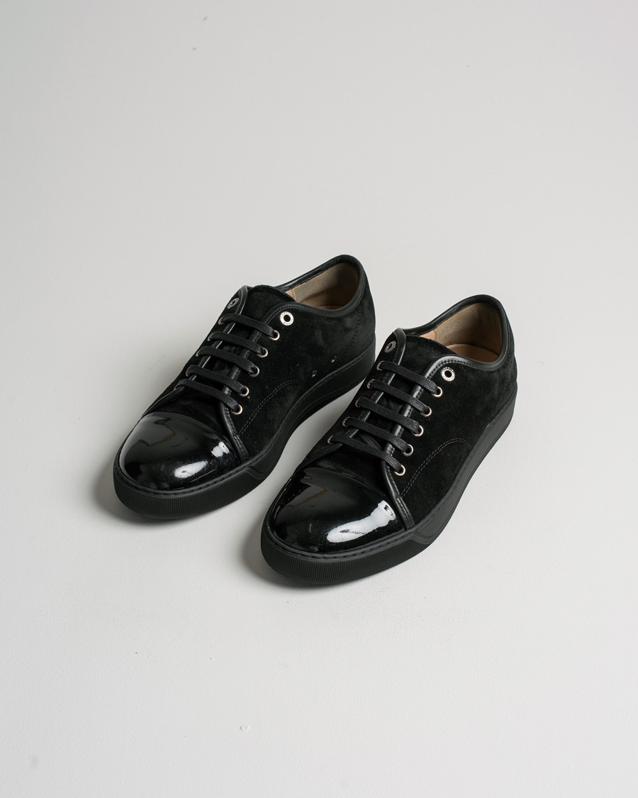 Herren | Lanvin Patent Cap Toe Sneaker Black/Black | Pre-owned | Lanvin Patent Cap Toe Sneaker Black/Black