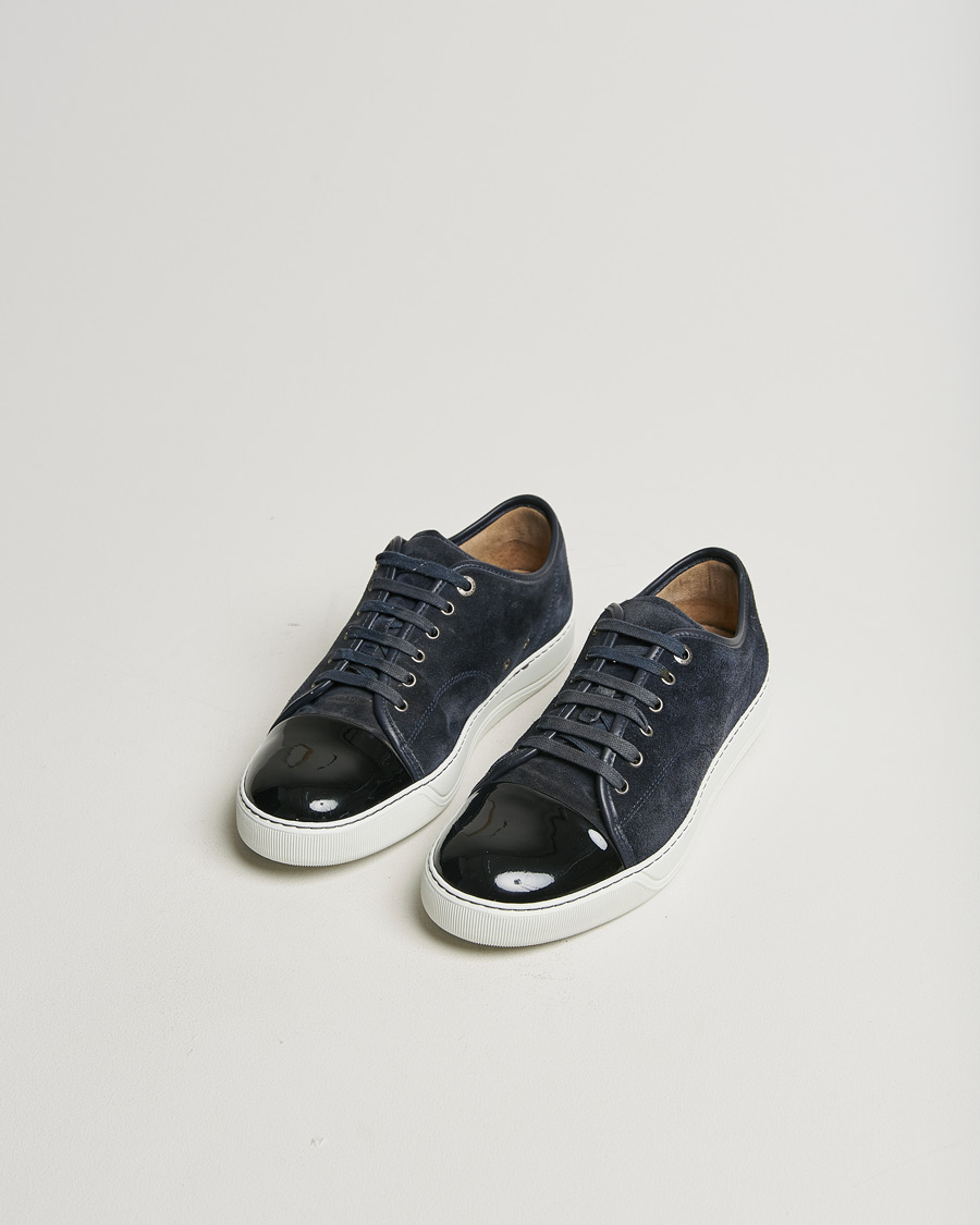 Herren | Lanvin Patent Cap Toe Sneaker Navy | Pre-owned | Lanvin Patent Cap Toe Sneaker Navy