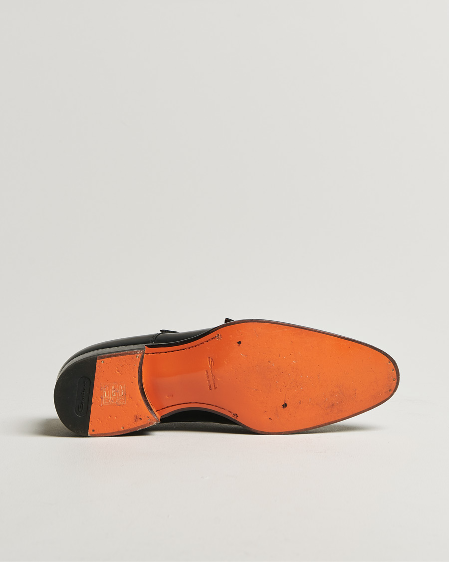 Herren | Santoni Blake Double Monk Black Calf | Pre-owned | Santoni Blake Double Monk Black Calf