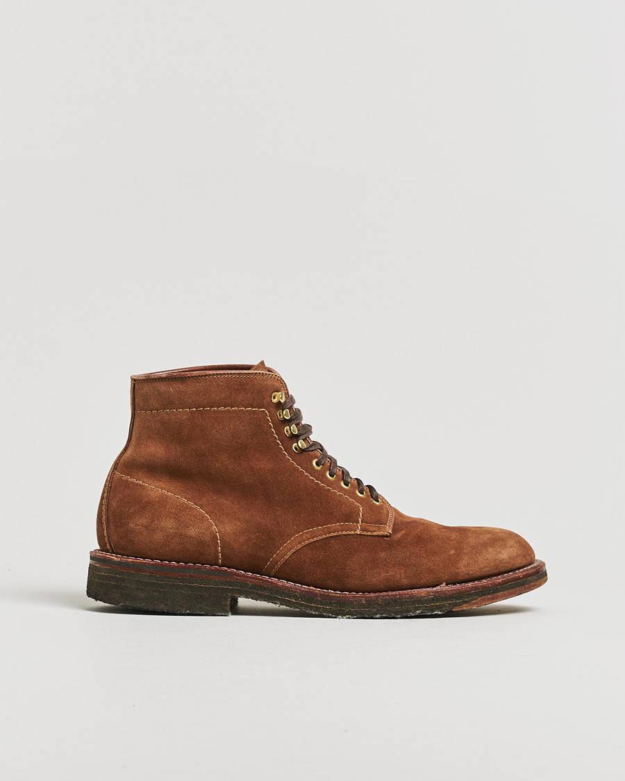 Herren | Pre-owned Schuhe | Pre-owned | Alden 46054H Plain Toe Boot Snuff Suede US8 - EU41,5