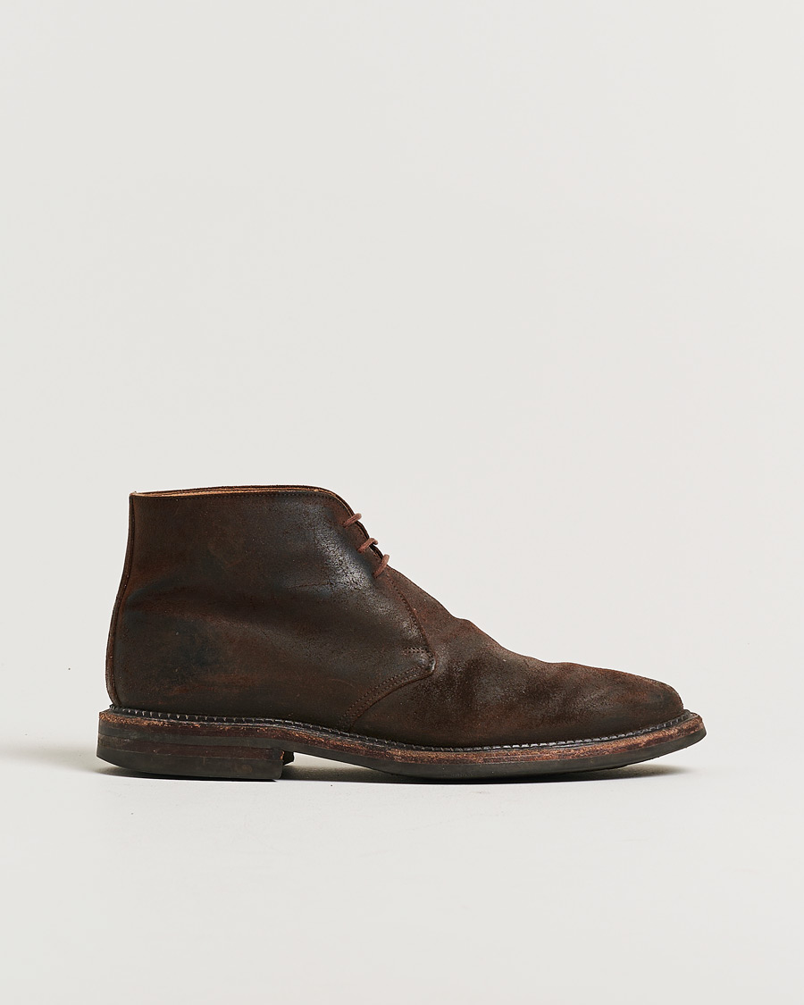 Herren | Pre-owned Rahmengenähte Schuhe | Pre-owned | Crockett & Jones Molton Chukka Dk Brown Rough-Out Suede UK8 - EU42