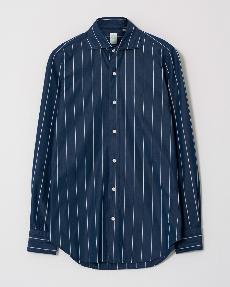 Herren | Hemden | Pre-owned | Finamore Napoli Tokyo Vintage Cotton Shirt Navy 39 - M