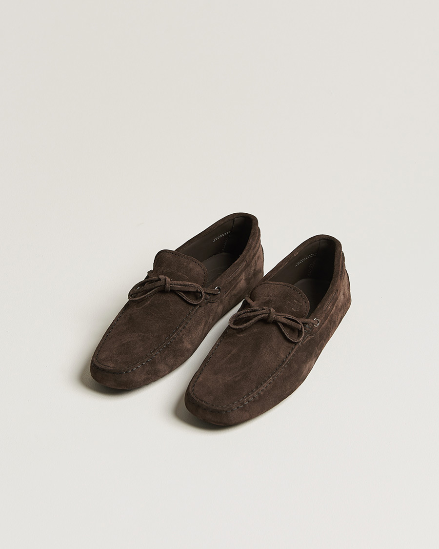 Herren | Pre-owned Schuhe | Pre-owned | Tod's Lacetto Gommino Carshoe Dark Brown Suede UK8 - EU42