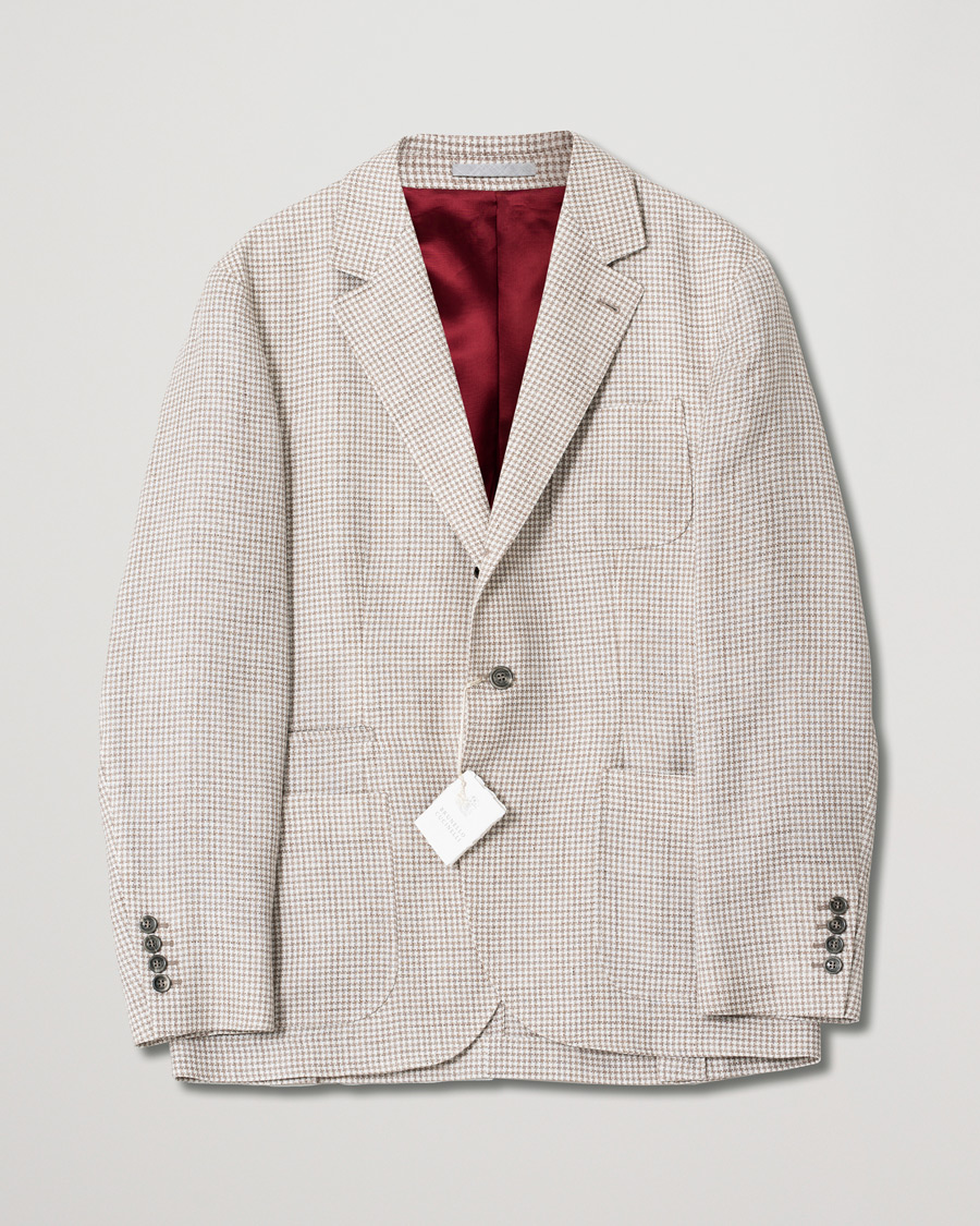 Herren | Sakkos | Pre-owned | Brunello Cucinelli Linen/Silk Patch Pocket Blazer Beige 52