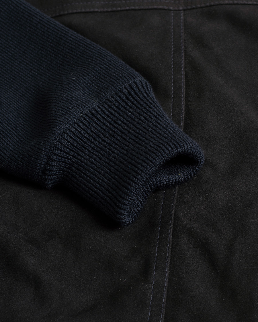 Herren | Jacken | Pre-owned | Valstar Valstarino Suede Combo Jacket Navy Suede