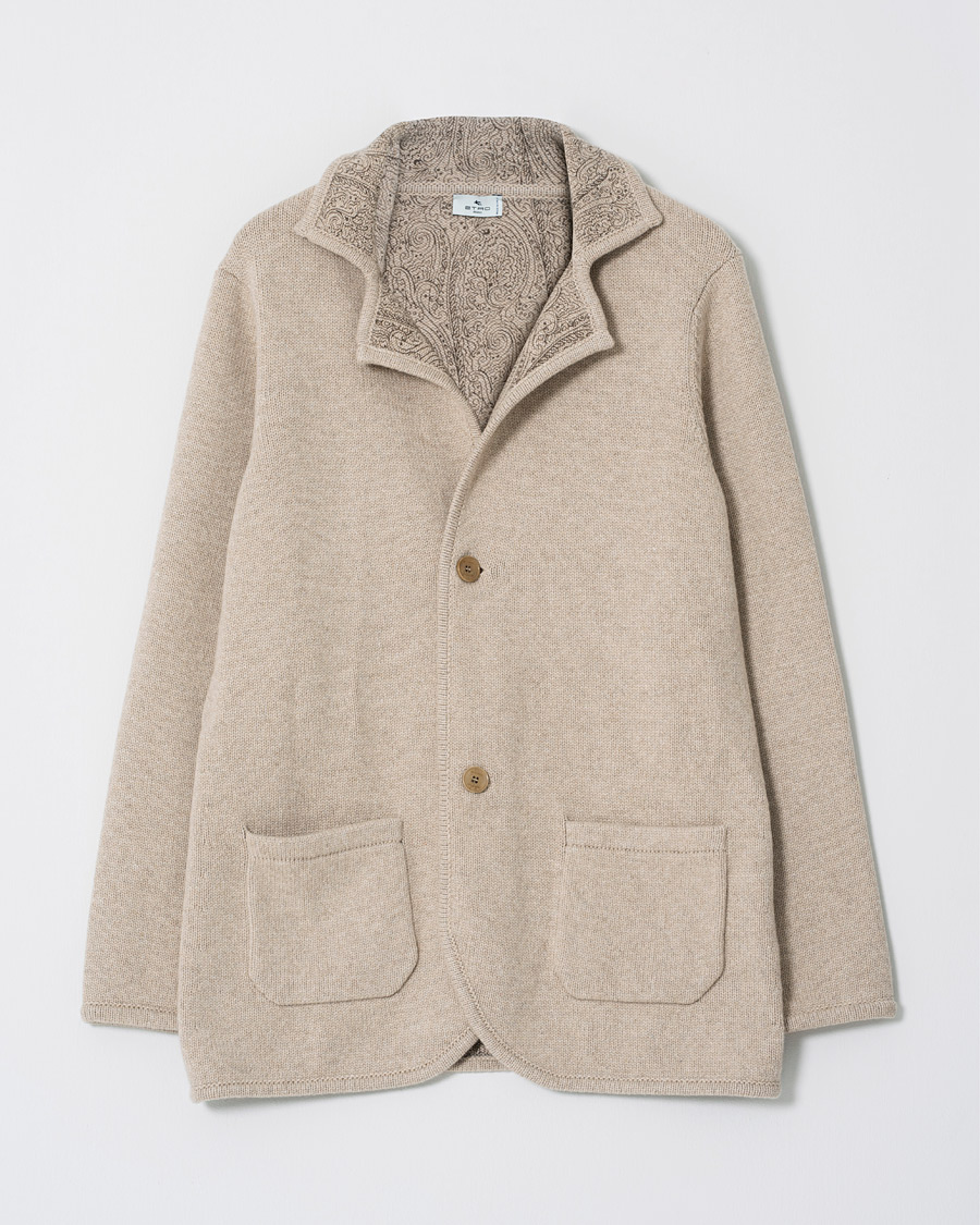 Herren | Sakkos | Pre-owned | Etro Cashmere Knitted Blazer Beige L