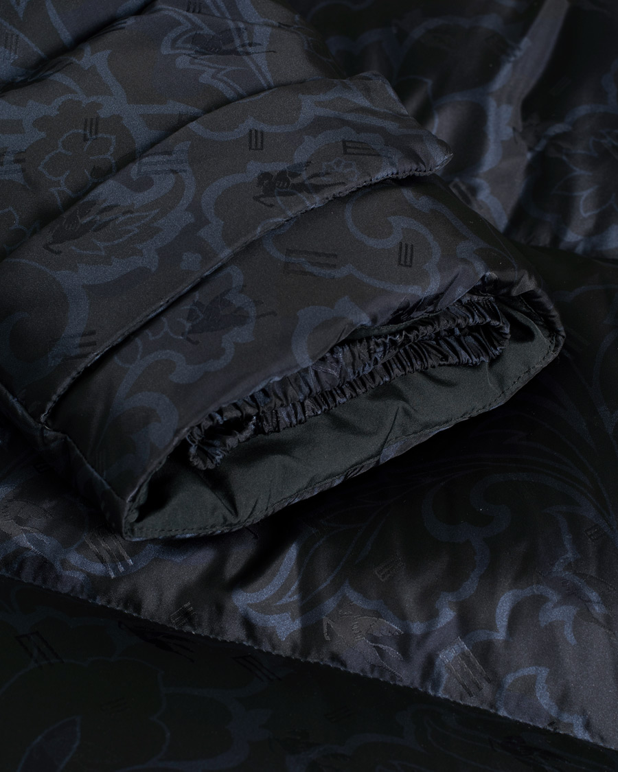 Herren | Etro Patterned Down Jacket Navy XL | Pre-owned | Etro Patterned Down Jacket Navy XL