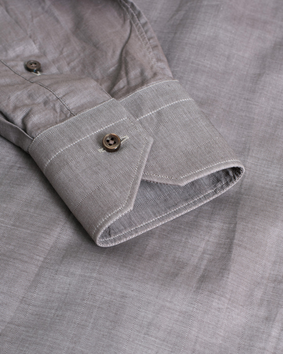 Herren | Pre-owned | Pre-owned | Ermenegildo Zegna Slim Fit Cotton Shirt Grey M