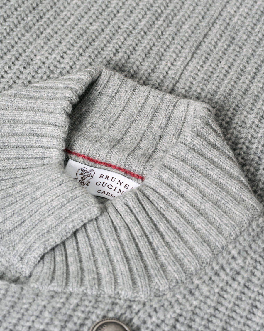 Herren | Pullover | Pre-owned | Brunello Cucinelli Double Breasted Cashmere Cardigan Jacket Grey Melange