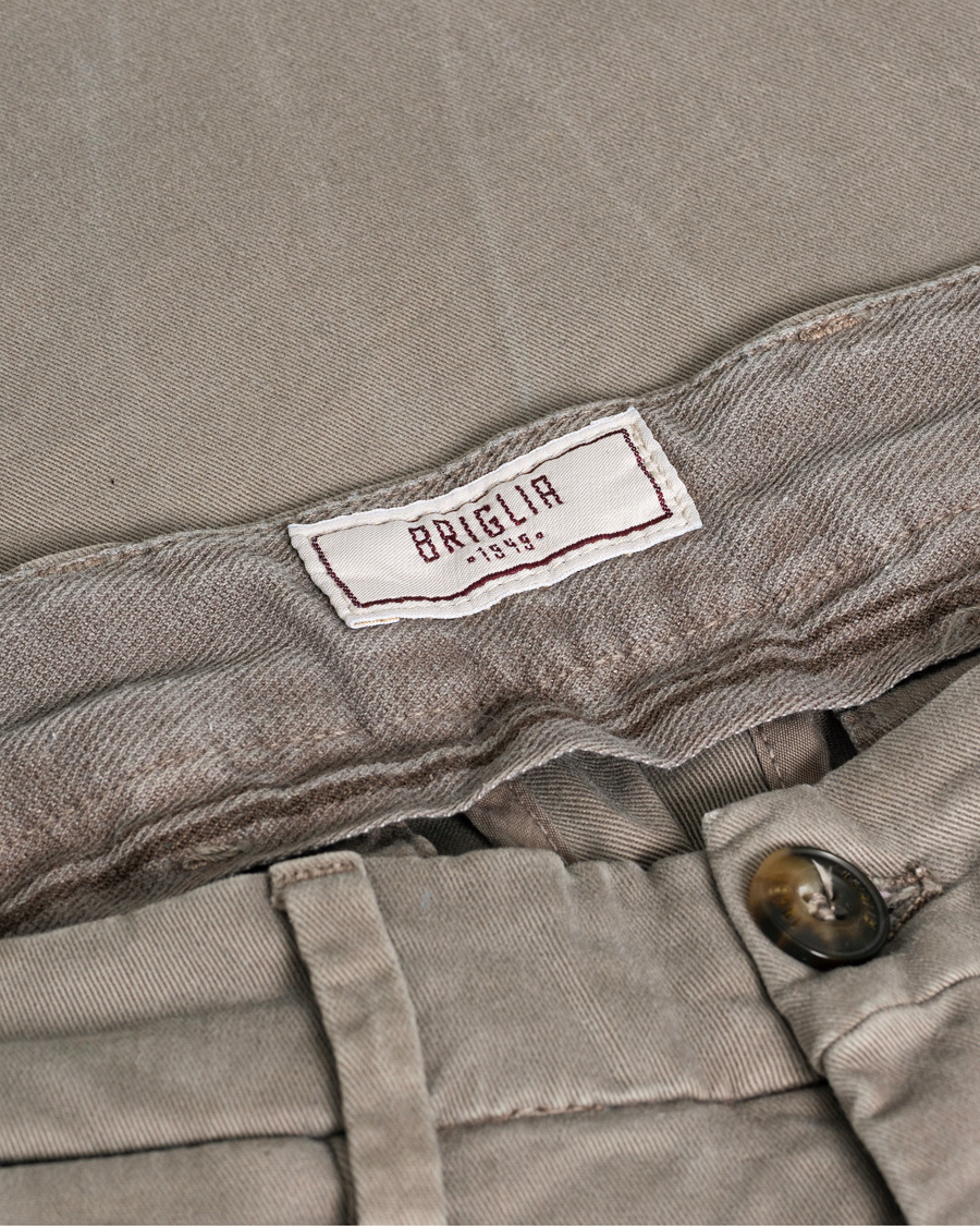 Herren | Hosen | Pre-owned | Briglia 1949 Slim Fit Cotton Stretch Chino Taupe