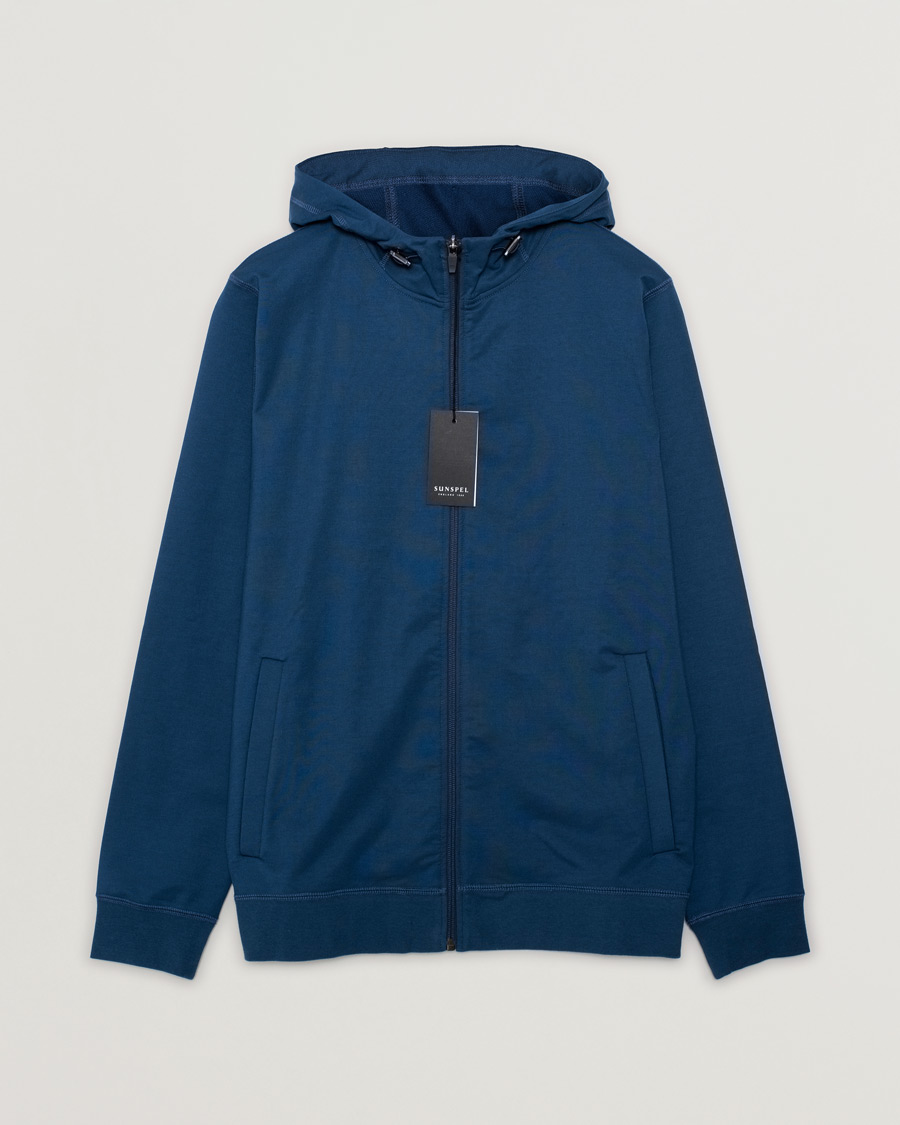 Herren | Pullover | Pre-owned | Sunspel Active Full Zip Hood Navy