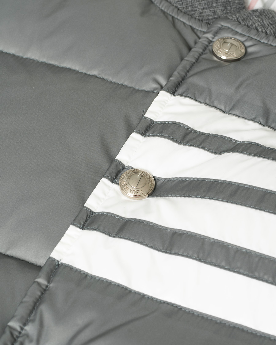 Herren | Jacken | Pre-owned | Thom Browne 4 Bar Snap Front Down Vest Light Grey