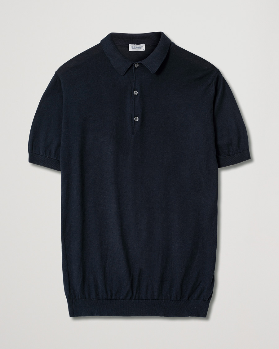 Herren | Poloshirts | Pre-owned | John Smedley Adrian Slim Fit Sea Island Polo Navy