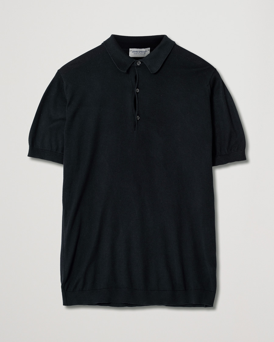 Herren | Poloshirts | Pre-owned | John Smedley Adrian Slim Fit Sea Island Polo Black