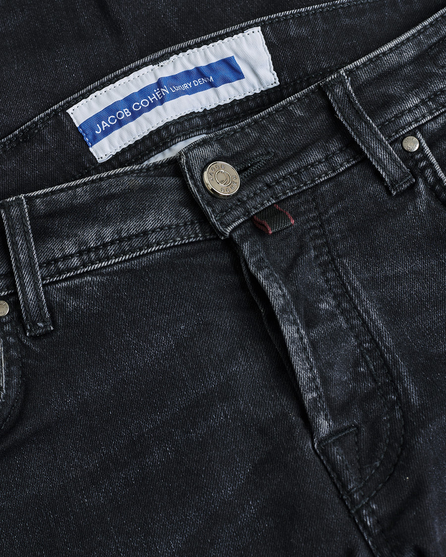 Herren | Jacob Cohën Nick 622 Slim Fit Stretch Jeans Black Dark Stone | Pre-owned | Jacob Cohën Nick 622 Slim Fit Stretch Jeans Black Dark Stone