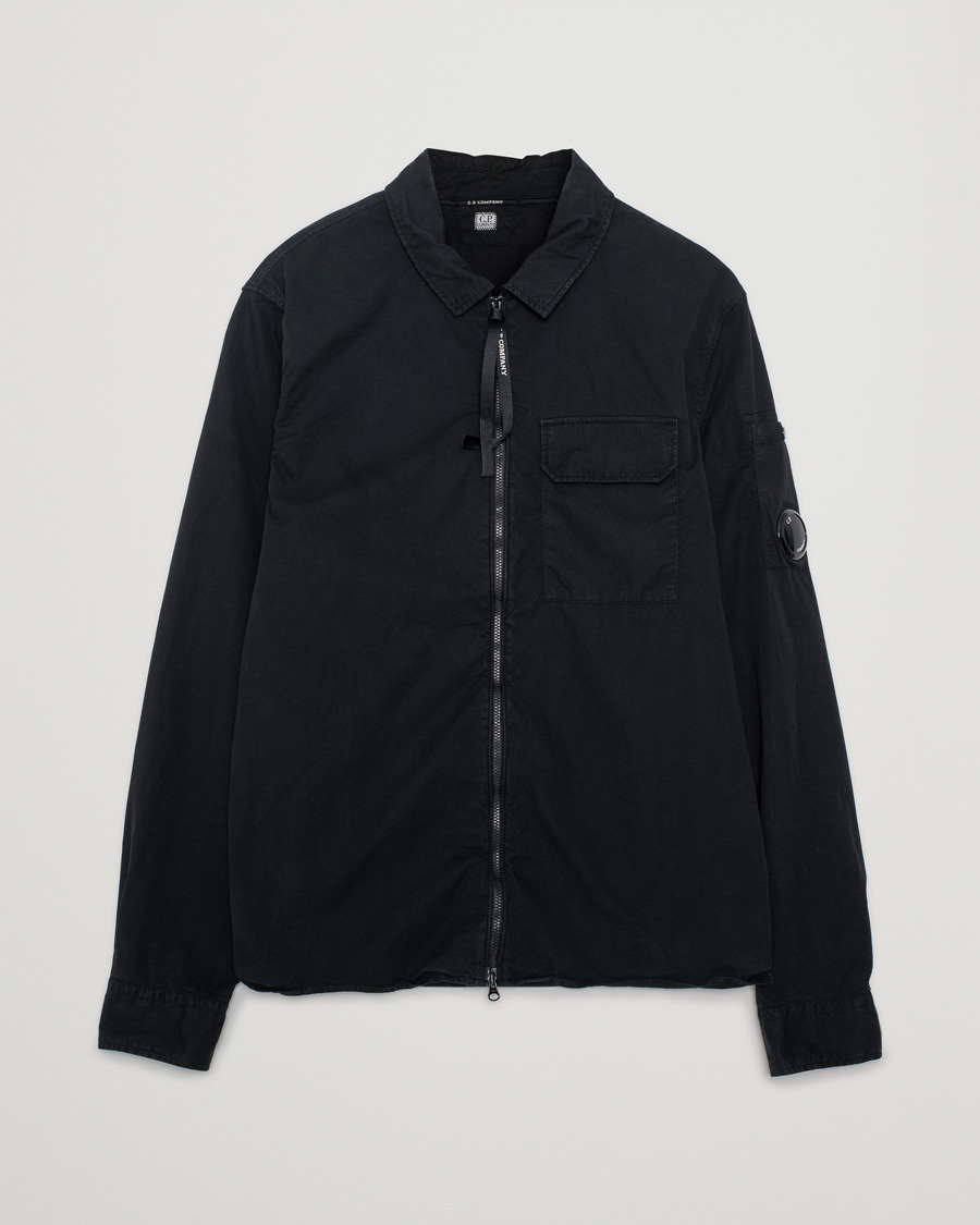 Herren | Hemden | Pre-owned | C.P. Company Garment Dyed Gabardine Zip Shirt Jacket Black